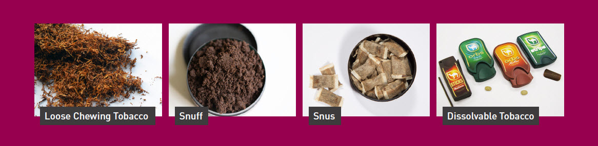 Types of smokeless tobacco